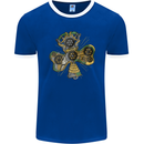 Steampunk Shamrock Mens Ringer T-Shirt FotL Royal Blue/White