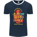 Beer and Golf Kinda Weekend Funny Golfer Mens Ringer T-Shirt FotL Navy Blue/White