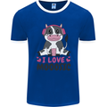 I Love Mooosic Funny Cow DJ Mens Ringer T-Shirt FotL Royal Blue/White