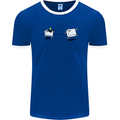 Ctrl Esc Funny Keyboard Police Gaming Gamer Mens Ringer T-Shirt FotL Royal Blue/White