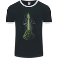 Green Guitar Tree Guitarist Acoustic Mens Ringer T-Shirt FotL Black/White