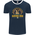 A Shiba Inu Dog Mens Ringer T-Shirt FotL Navy Blue/White