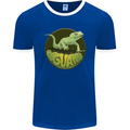 An Iguana Lizard Mens Ringer T-Shirt FotL Royal Blue/White