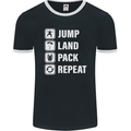 Skydiving Jump Land Pack Funny Skydiver Mens Ringer T-Shirt FotL Black/White