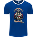 St Georges Day England Flag Knights Templar Mens Ringer T-Shirt FotL Royal Blue/White