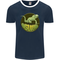 An Iguana Lizard Mens Ringer T-Shirt FotL Navy Blue/White