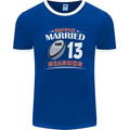 13 Year Wedding Anniversary 13th Rugby Mens Ringer T-Shirt FotL Royal Blue/White