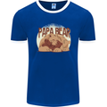 Papa Bear Funny Fathers Day Mens Ringer T-Shirt FotL Royal Blue/White