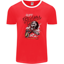 Biker Ruff Riders Motorcycle Motorbike Mens Ringer T-Shirt FotL Red/White
