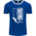 Get a Real Life Antisocial Phone Addict Mens Ringer T-Shirt FotL Royal Blue/White