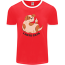 Dog I Hate Cats Funny Mens Ringer T-Shirt FotL Red/White