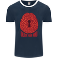 Unlock Your Mind Intelligence Psychology Mens Ringer T-Shirt FotL Navy Blue/White