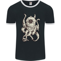 Steampunk Octopus Kraken Cthulhu Mens Ringer T-Shirt FotL Black/White