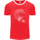 Basketball Skull Mens Ringer T-Shirt FotL Red/White