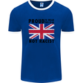 Proud to Wear Flag Not Racist Union Jack Mens Ringer T-Shirt FotL Royal Blue/White