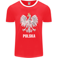 Polska Orzel Poland Flag Polish Football Mens Ringer T-Shirt FotL Red/White
