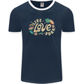 Live Love Yoga Mens Ringer T-Shirt FotL Navy Blue/White