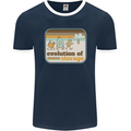 Storage Evolution Retro CD HD Drive USB Stick Mens Ringer T-Shirt FotL Navy Blue/White