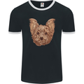 Dogs Smiling Yorkshire Terrier Mens Ringer T-Shirt FotL Black/White