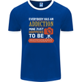 Photography Addiction Funny Photographer Mens Ringer T-Shirt FotL Royal Blue/White