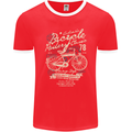 Bicycle Rider Classic Cyclist Funny Cycling Mens Ringer T-Shirt FotL Red/White