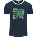 Japanese Anime Cthulhu Kraken Mens Ringer T-Shirt FotL Navy Blue/White