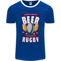 Weekend Forecast Beer Alcohol Rugby Funny Mens Ringer T-Shirt FotL Royal Blue/White