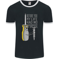 Screwdriver Funny Carpenter Electrician DIY Mens Ringer T-Shirt FotL Black/White