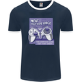 Antisocial Gamer Gaming Funny Graphics Mens Ringer T-Shirt FotL Navy Blue/White