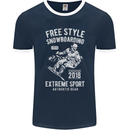 Freestyling Snowboarding Snowboard Mens Ringer T-Shirt FotL Navy Blue/White