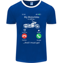 My Motorbike Is Calling Biker Motorcycle Mens Ringer T-Shirt FotL Royal Blue/White