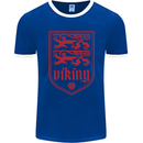 The Vikings Valknut Symbol Lions Valhalla Mens Ringer T-Shirt FotL Royal Blue/White