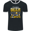 Camping Funny Alcohol Beer Campsite Mens Ringer T-Shirt FotL Black/White