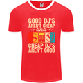 Good DJs Aren't Cheap Funny DJing Mens Ringer T-Shirt FotL Red/White