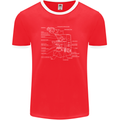 Microscope Science Biology Mens Ringer T-Shirt FotL Red/White