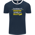 Chemistry Alcohol Is a Solution Funny Mens Ringer T-Shirt FotL Navy Blue/White