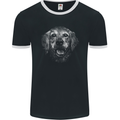 A Golden Retriever Face Mens Ringer T-Shirt FotL Black/White