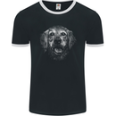 A Golden Retriever Face Mens Ringer T-Shirt FotL Black/White