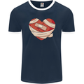 A Broken Heart Anti Valentines Day Single Mens Ringer T-Shirt FotL Navy Blue/White
