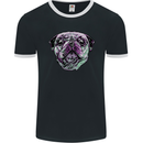 A Pug Face Dog Mens Ringer T-Shirt FotL Black/White