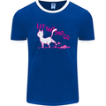 Cat Let that Sh!t Go Funny Pet Kitten Rude Mens Ringer T-Shirt FotL Royal Blue/White