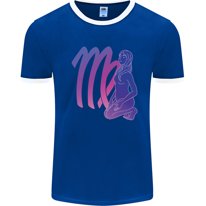 Virgo Woman Star Sign Astrological Zodiac Mens Ringer T-Shirt Royal Blue/White