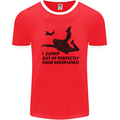 I Jump out of Good Aeroplanes Skydiving Mens Ringer T-Shirt FotL Red/White