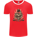 Tattoo Skull Snake Tattooist Biker Gothic Mens Ringer T-Shirt FotL Red/White