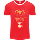Coffee Is Always a Good Idea Funny Mens Ringer T-Shirt FotL Red/White
