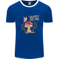 Respect the Soil Frog Climate Change Hippy Mens Ringer T-Shirt FotL Royal Blue/White