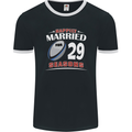 29 Year Wedding Anniversary 29th Rugby Mens Ringer T-Shirt FotL Black/White