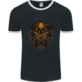 Cthulhu Octopus Kraken Devil Skull Demon Mens Ringer T-Shirt FotL Black/White