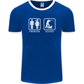 Hunting Problem Solved Funny Hunter Mens Ringer T-Shirt FotL Royal Blue/White