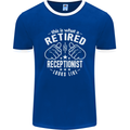 A Retired Receptionist Looks Like Mens Ringer T-Shirt FotL Royal Blue/White